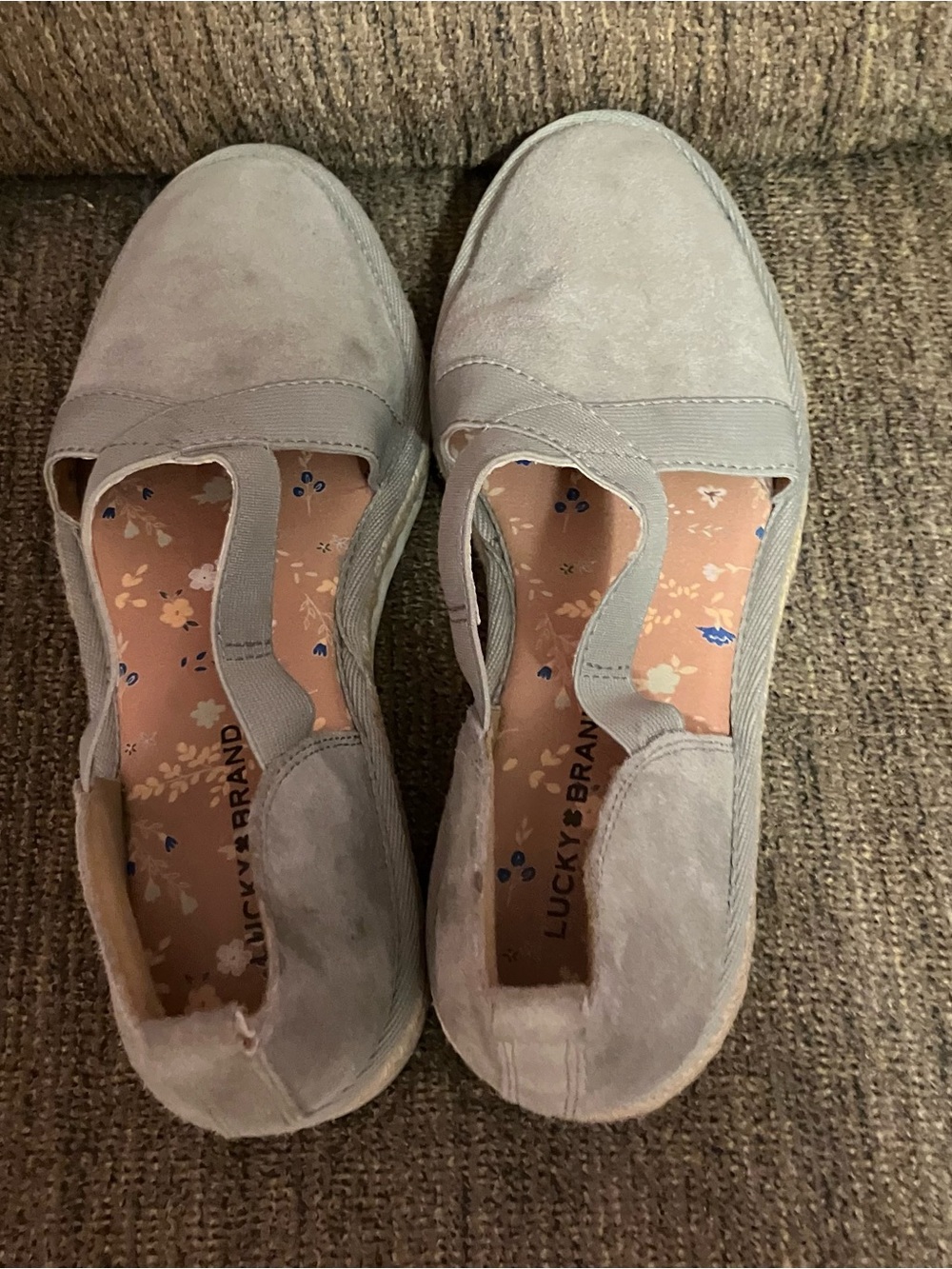 Lucky brand Jenife Spadrille Platform Slip On Suede Women Shoes Size 6.5